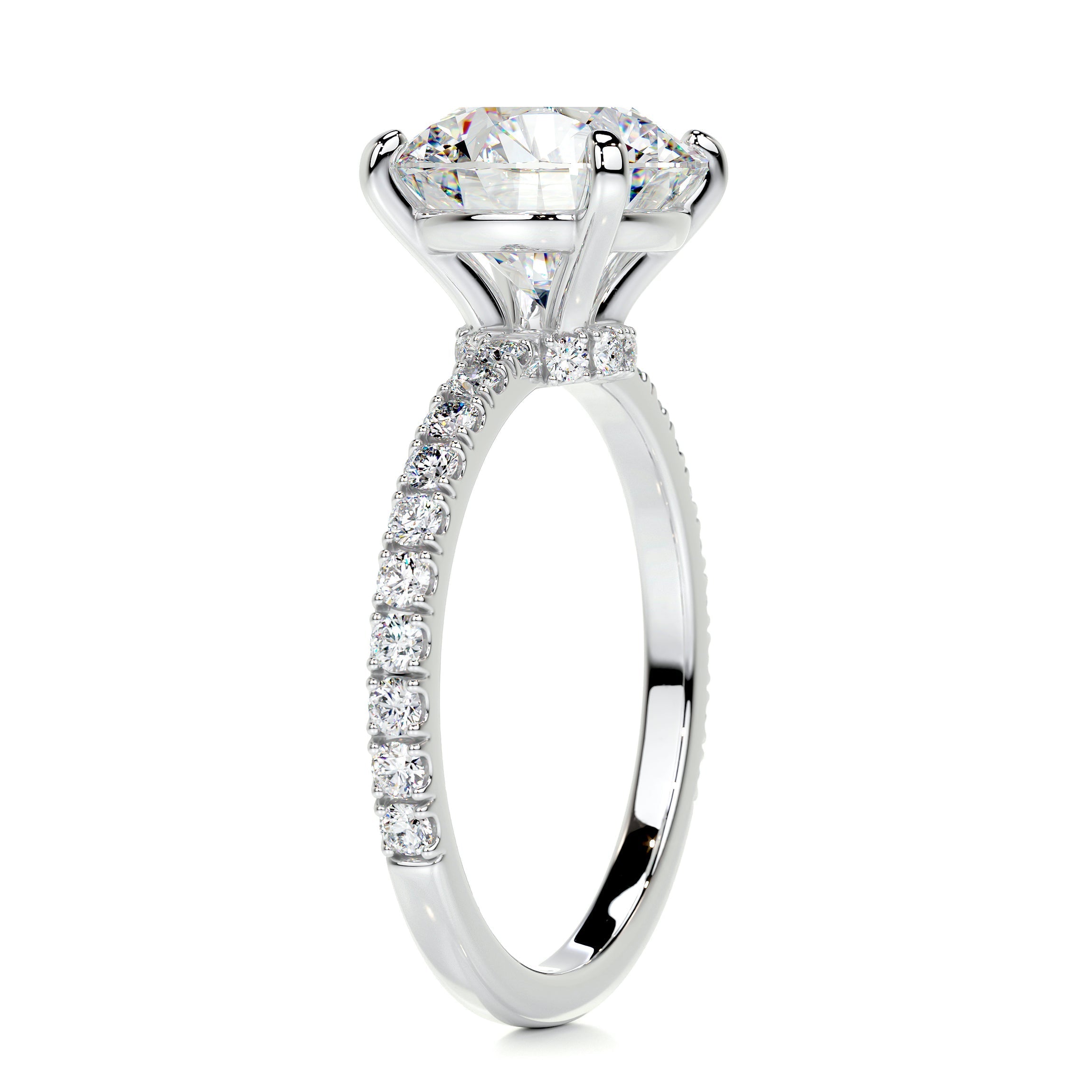 2.08 Carat · Round Hidden Halo  Moissanite Engagement Ring