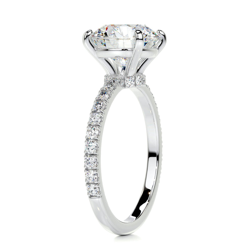 2.08 Carat · Round Hidden Halo  Moissanite Engagement Ring
