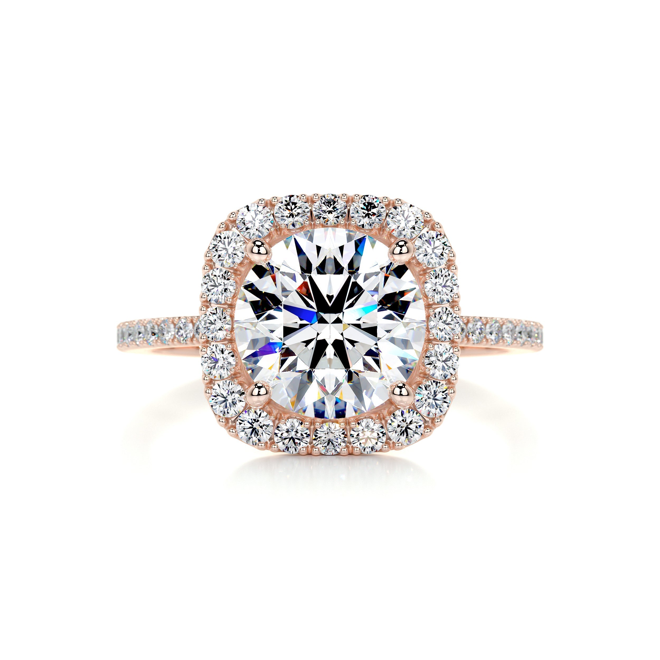 3.5 Carat · Round Halo Moissanite Engagement Ring