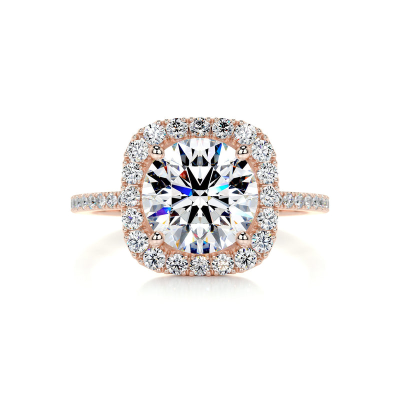 3.5 Carat · Round Halo Moissanite Engagement Ring