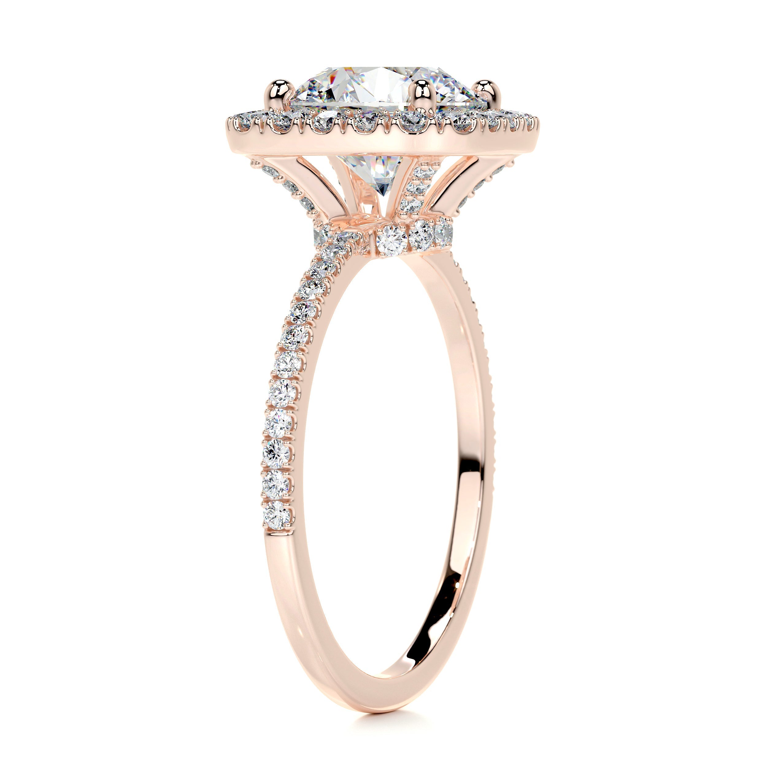 3.5 Carat · Round Halo Moissanite Engagement Ring