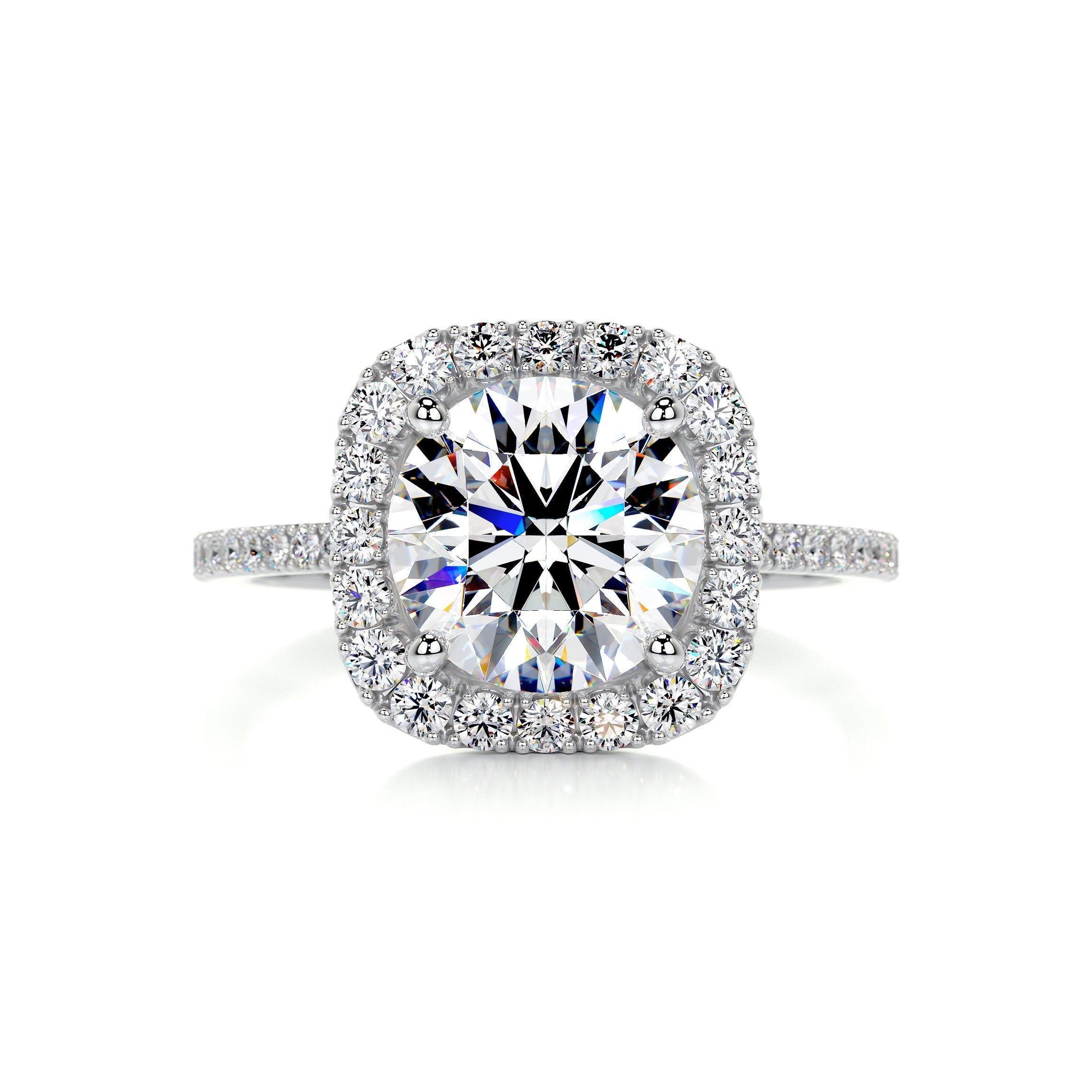 3.5 Carat · Round Halo Moissanite Engagement Ring