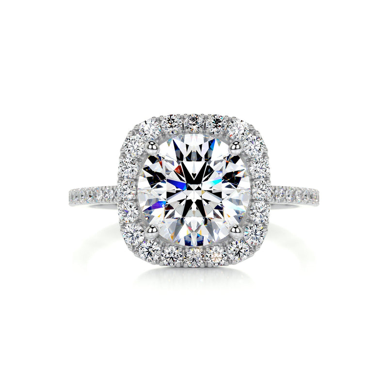 3.5 Carat · Round Halo Moissanite Engagement Ring