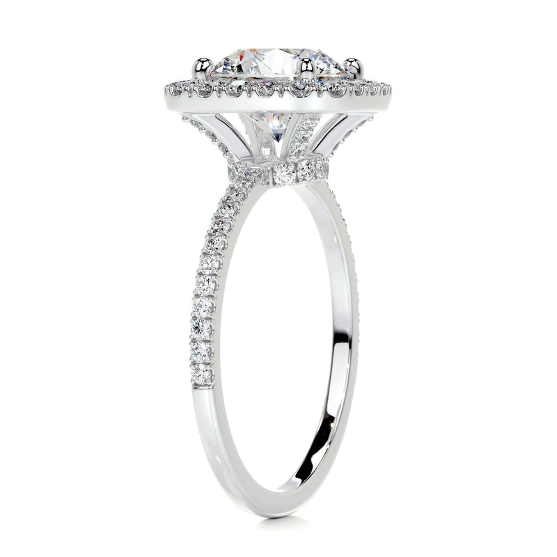 3.5 Carat · Round Halo Moissanite Engagement Ring