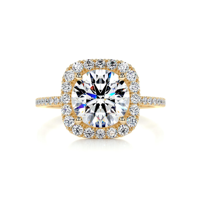 3.5 Carat · Round Halo Moissanite Engagement Ring