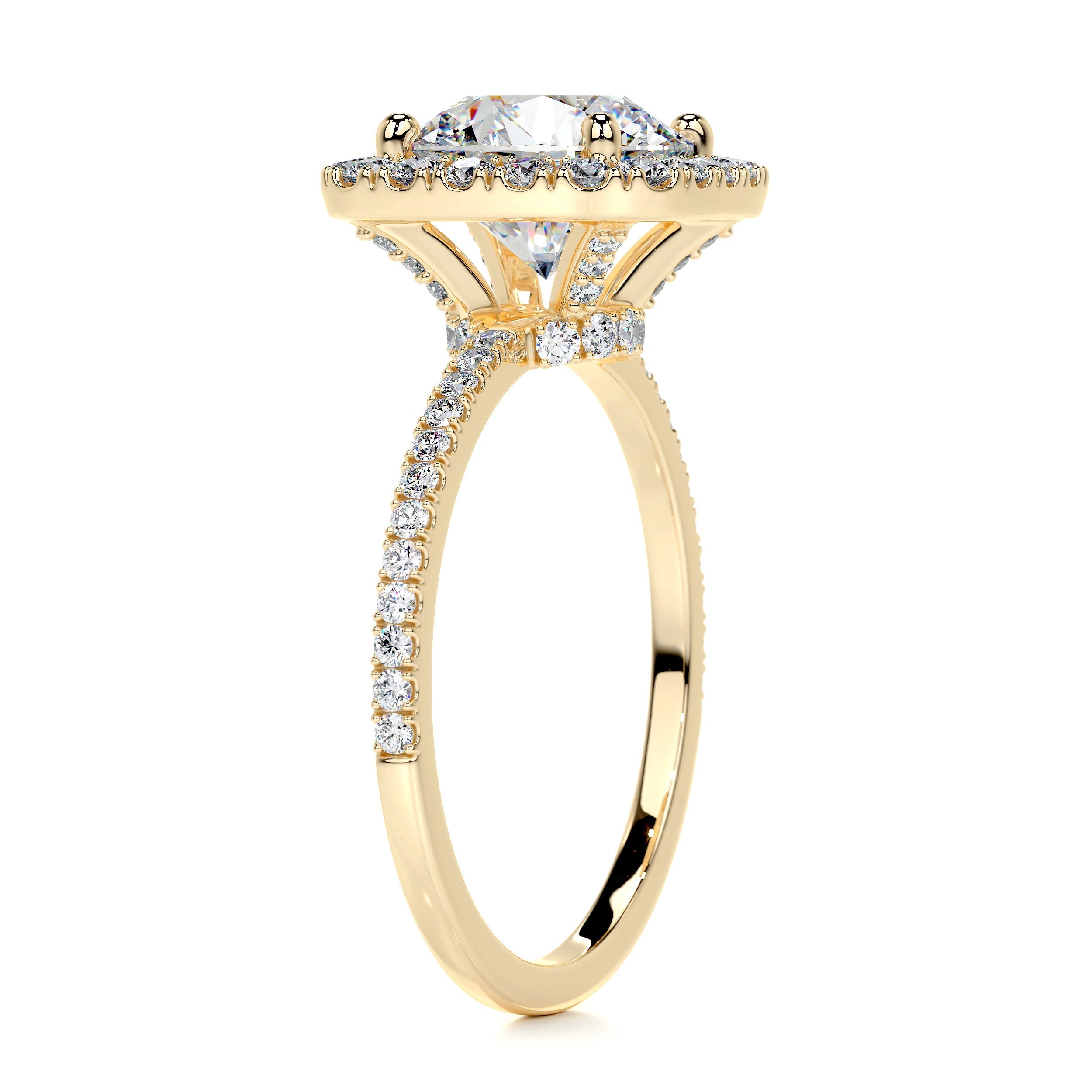 3.5 Carat · Round Halo Moissanite Engagement Ring