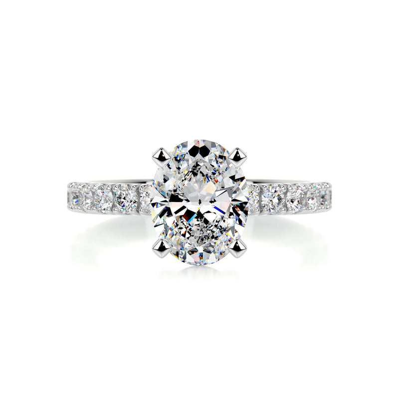 2.50 Carat Oval Moissanite Pavé Engagement Ring