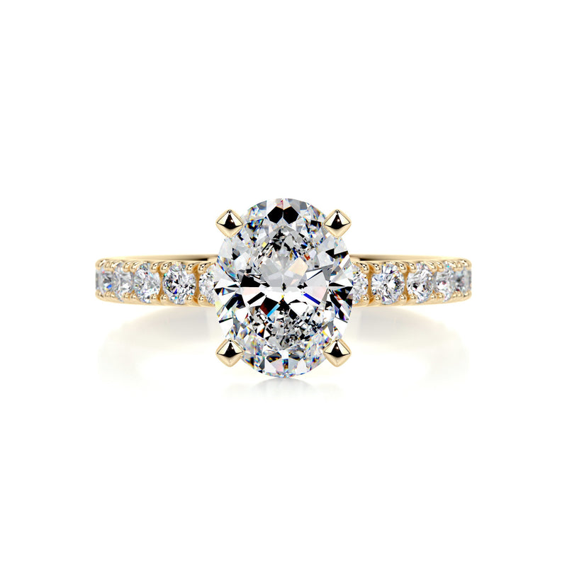 2.50 Carat Oval Moissanite Pavé Engagement Ring