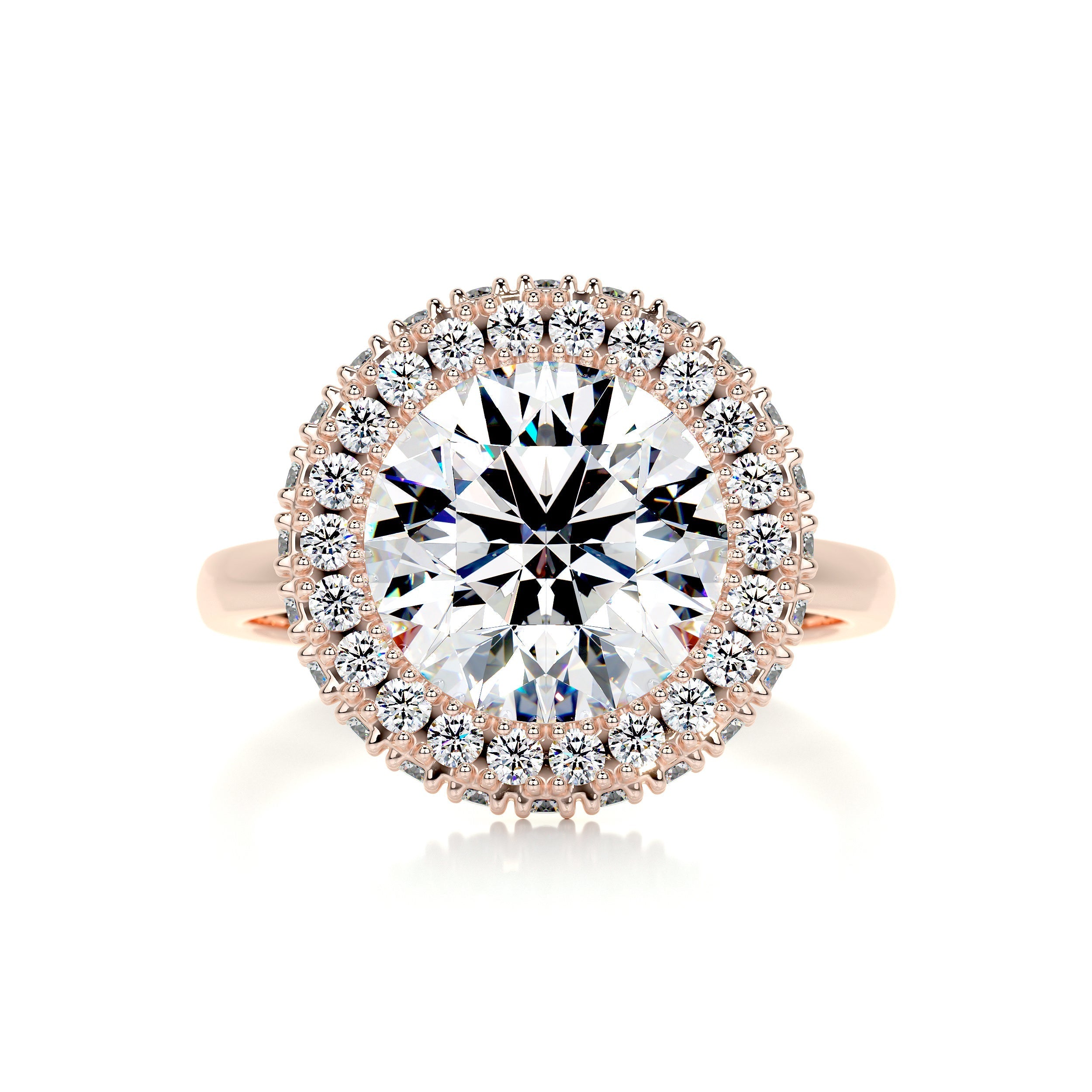 2.60 Carat · Round Halo ·  Moissanite Engagement Ring