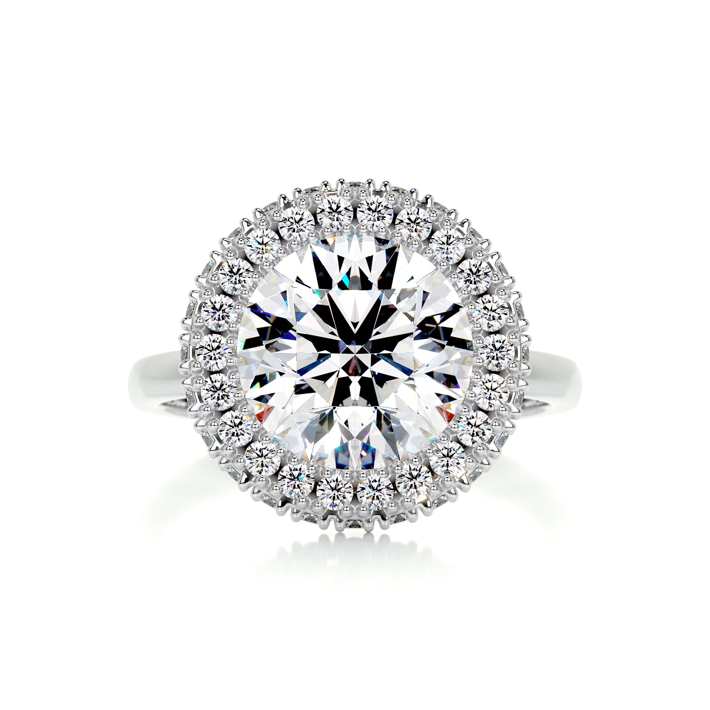 2.60 Carat · Round Halo ·  Moissanite Engagement Ring