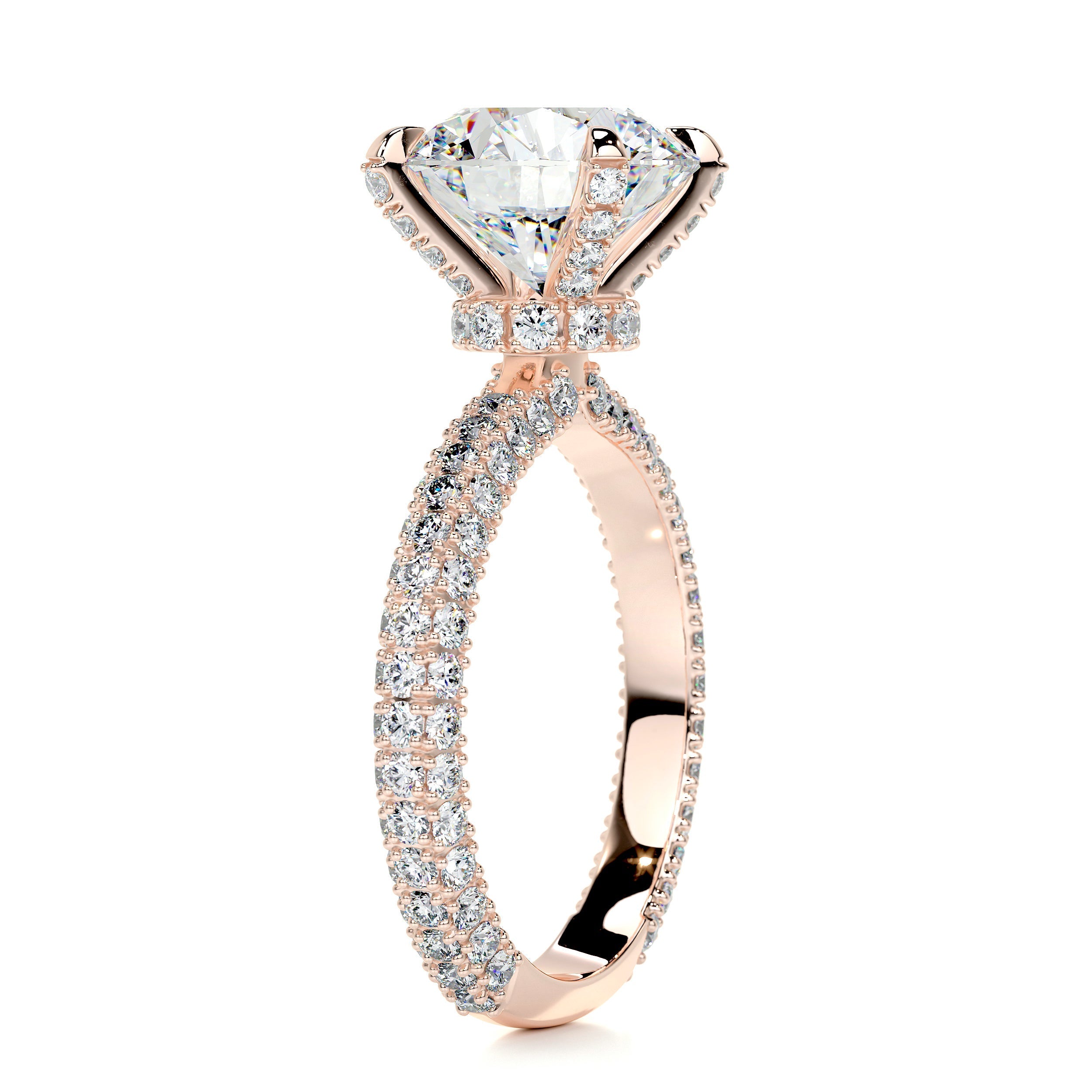 3.26 Carat · Round Hidden Halo · Moissanite Engagement Ring