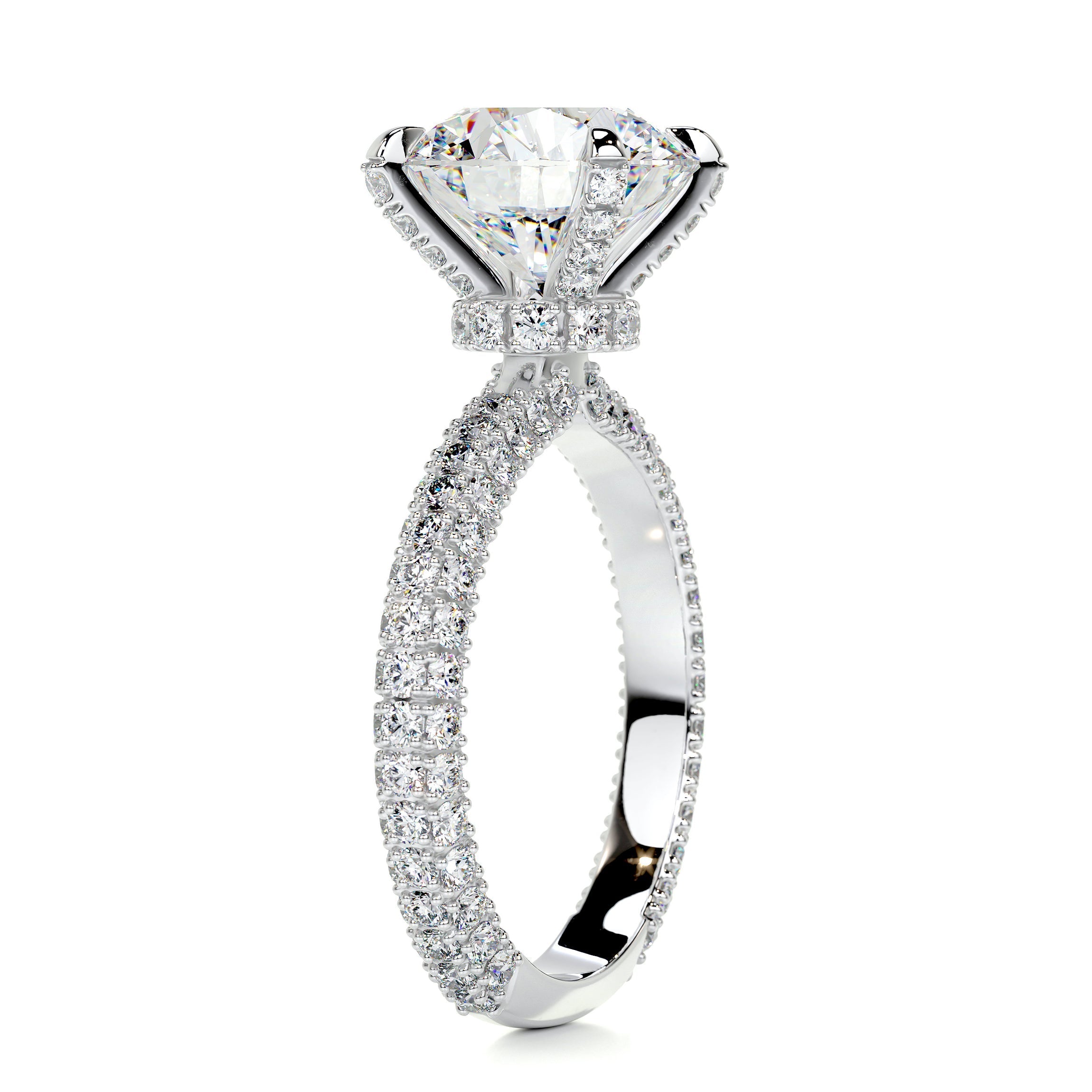 3.26 Carat · Round Hidden Halo · Moissanite Engagement Ring