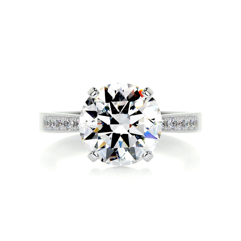 2.51 Carat Round Pave Curved Style Moissanite Engagement Ring