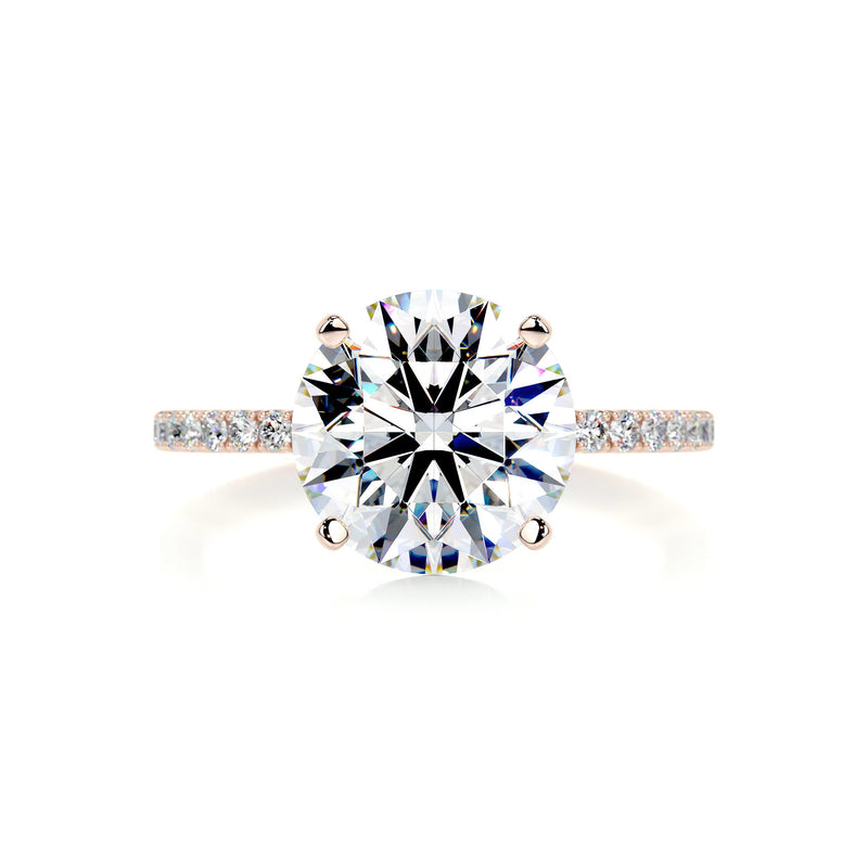 3.3 Carat · Round Pave ·Moissanite Engagement Ring