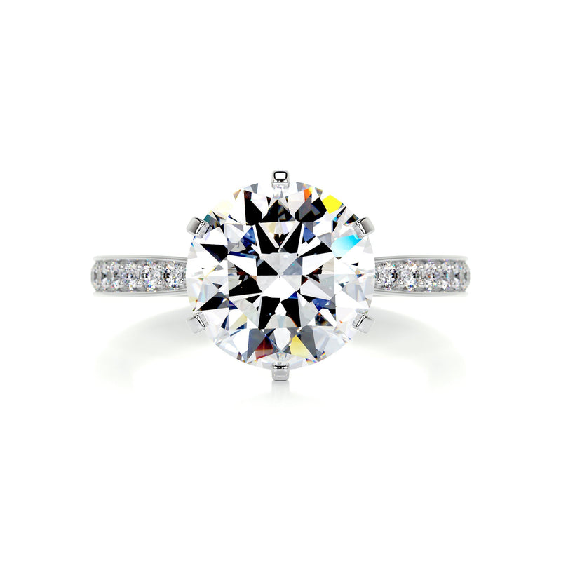 3.3 Carat · Round Pave ·Moissanite Engagement Ring