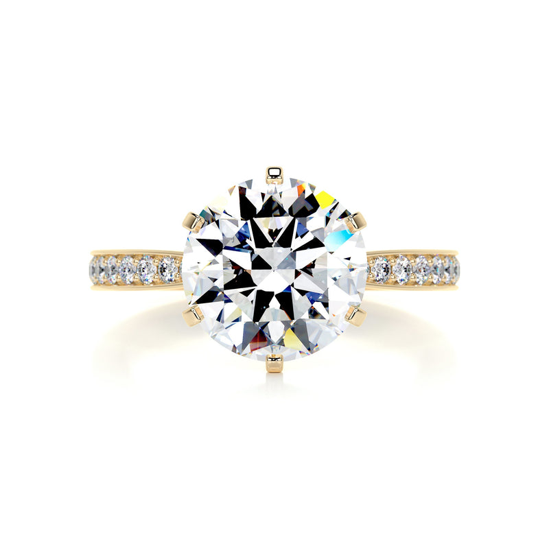 3.3 Carat · Round Pave ·Moissanite Engagement Ring