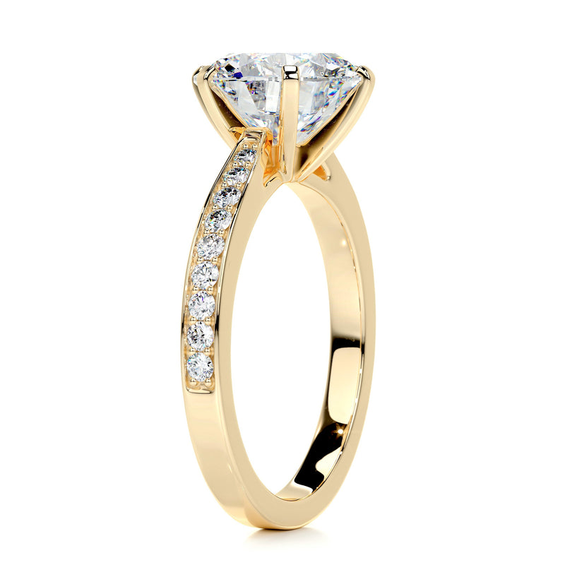3.3 Carat · Round Pave ·Moissanite Engagement Ring