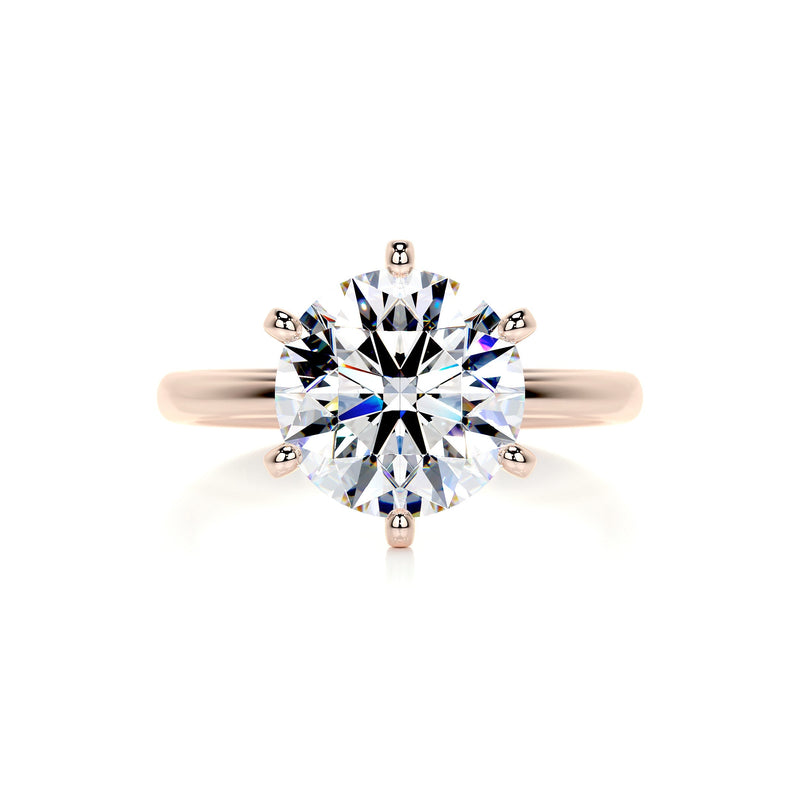 3.08 Carat · Round Solitaire Six prong Moissanite Engagement Ring
