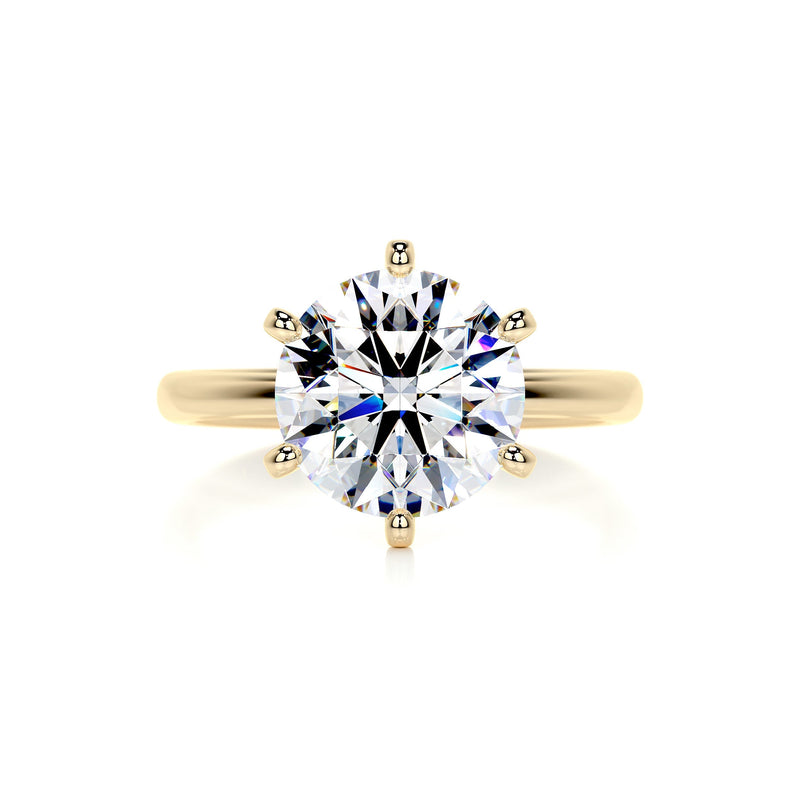 3.08 Carat · Round Solitaire Six prong Moissanite Engagement Ring