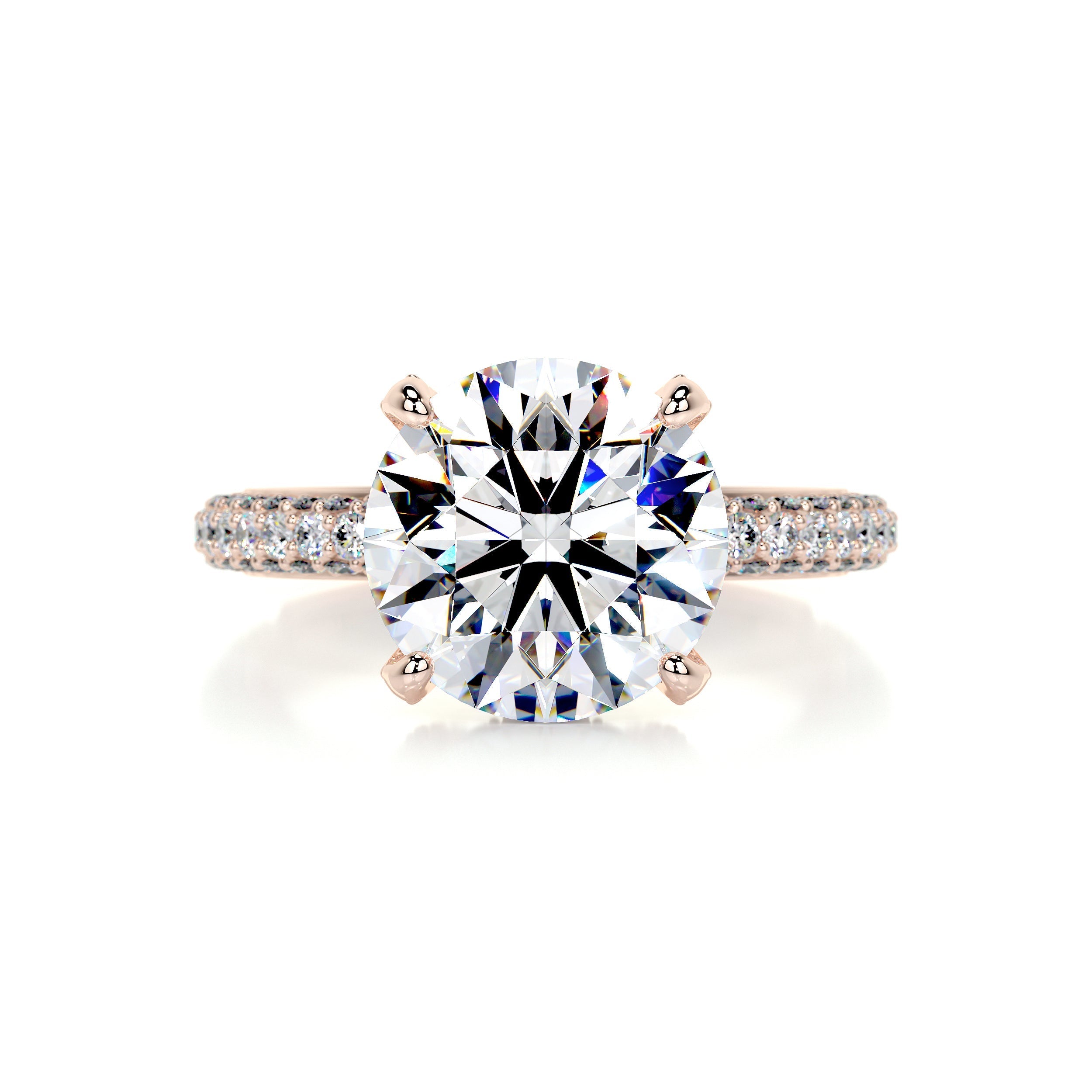 2.85 Carat · Round Hidden Halo ·  Moissanite Engagement Ring