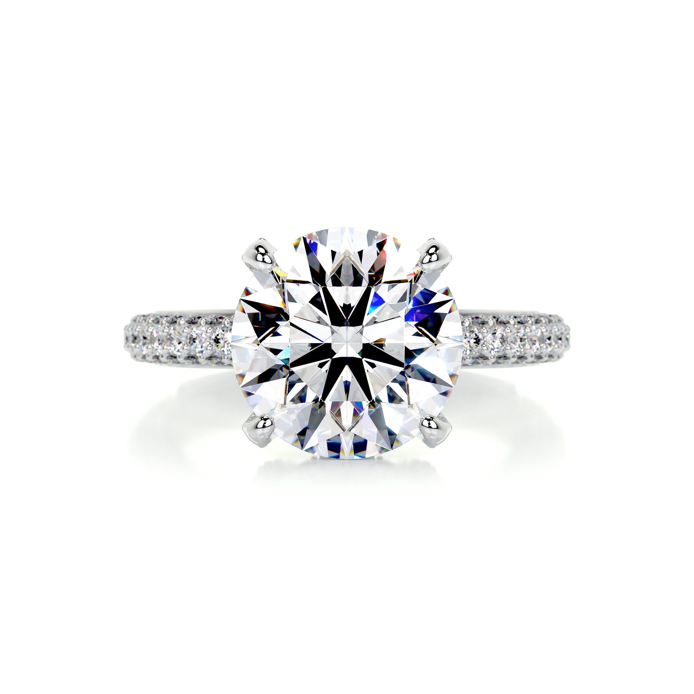 2.85 Carat · Round Hidden Halo ·  Moissanite Engagement Ring