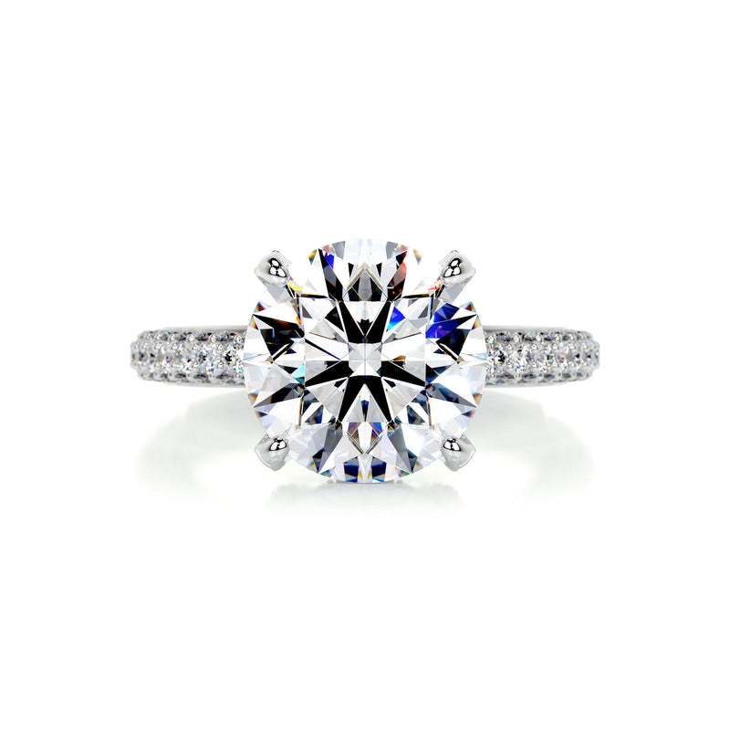 2.85 Carat · Round Hidden Halo ·  Moissanite Engagement Ring
