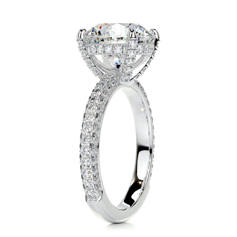 2.85 Carat · Round Hidden Halo ·  Moissanite Engagement Ring