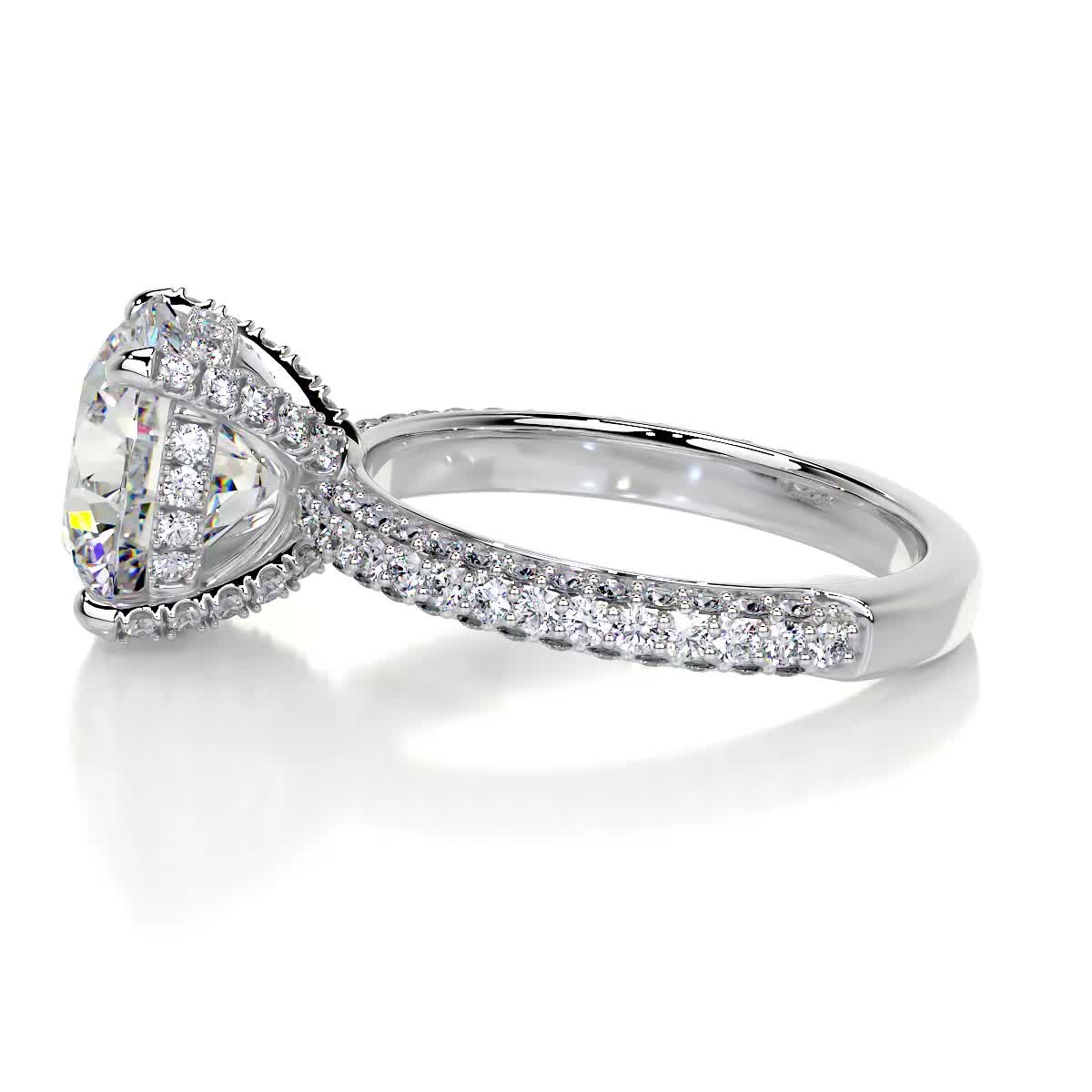 2.85 Carat · Round Hidden Halo ·  Moissanite Engagement Ring