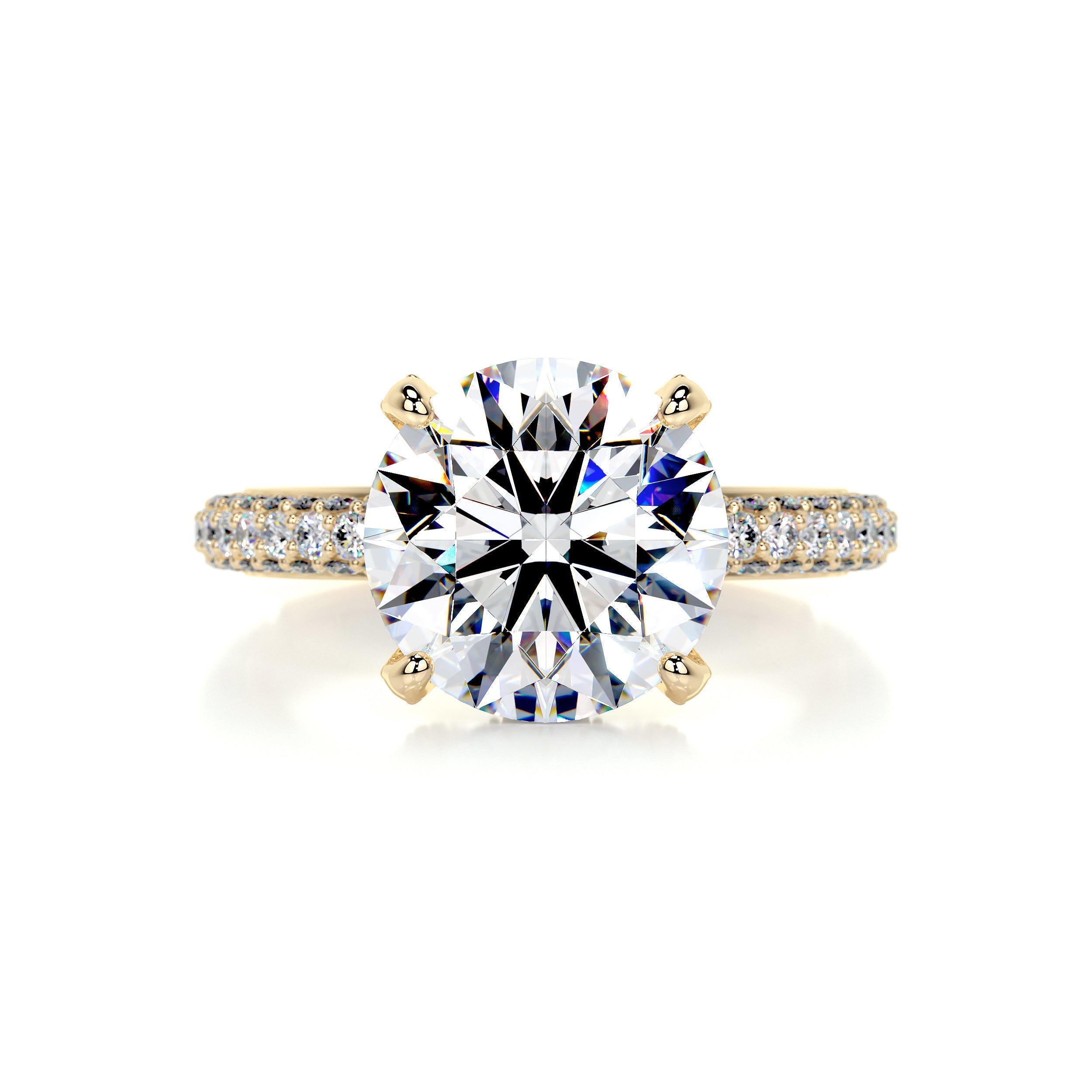 2.85 Carat · Round Hidden Halo ·  Moissanite Engagement Ring