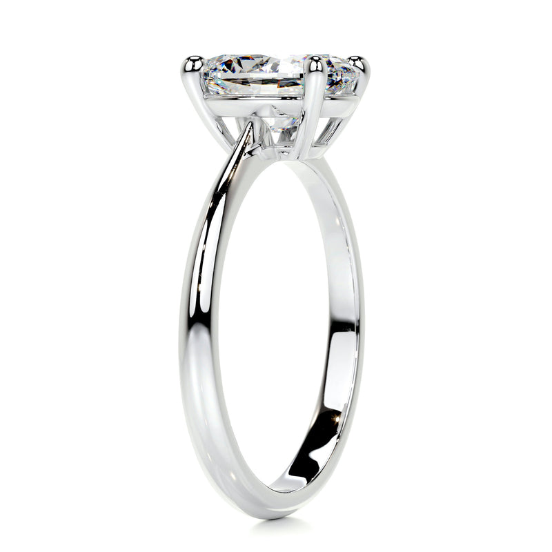 2.15 Carat Oval Solitaire Dainty Moissanite Engagement Ring