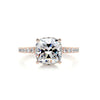 3.04 Carat Square Cushion Hidden Halo Moissanite Engagement Ring