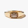 1.0CT-2.0CT East-West Emerald Cut Moissanite Champagne Diamond Engagement Ring