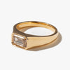 1.0CT-2.0CT East-West Emerald Cut Moissanite Champagne Diamond Engagement Ring