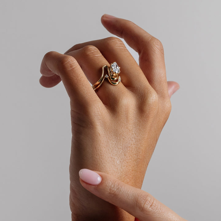 1.50CT-2.50CT Marquise Cut Diamond Unique Two Stone Engagement Ring