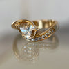 1.50CT-2.50CT Yellow Pear Cut Moissanite Diamond Antique Engagement Ring