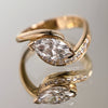 1.0CT-2.0CT Marquise Cut Moissanite Pave Diamond Engagement Ring