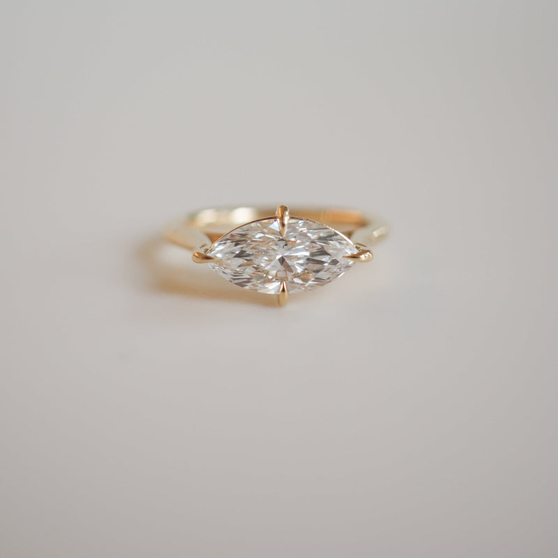 1.0-3.0 CT Marquise CVD Diamond Solitaire Engagement Ring