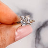 3.0CT Princess Moissanite Solitaire Hidden Halo Setting Engagement Ring