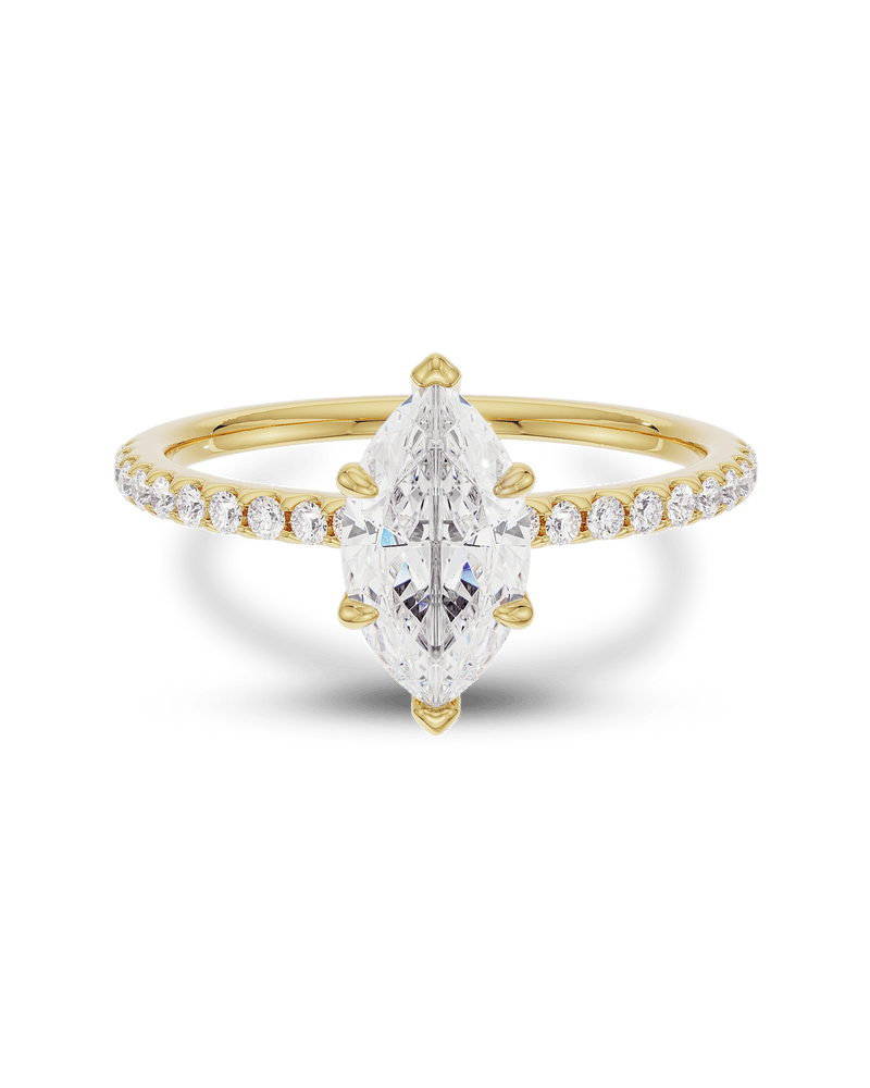 1.0 - 3.0 CT Marquise CVD Diamond Pave Engagement Ring