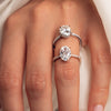 2.0 - 3.90 CT Oval  CVD Diamond Hidden Halo Pave Setting Engagement Ring