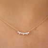 Curved Cluster Diamond Necklace for Women