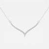 0.16 TCW Round Moissanite Diamond Petite Chevron Necklace