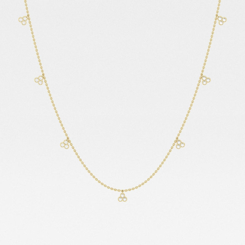 0.63 TCW Round Moissanite Diamond Dangle Necklace