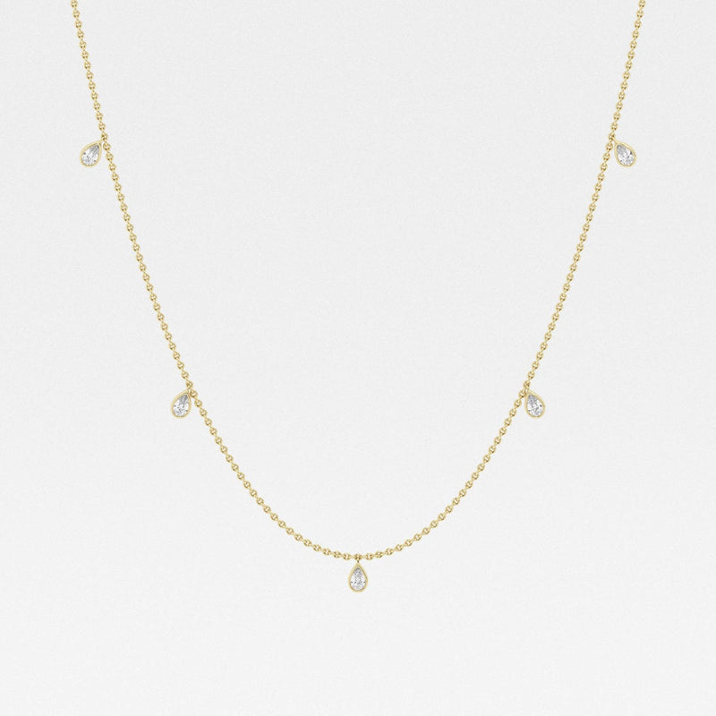 1.0 TCW Pear Moissanite Diamond Dangle Necklace