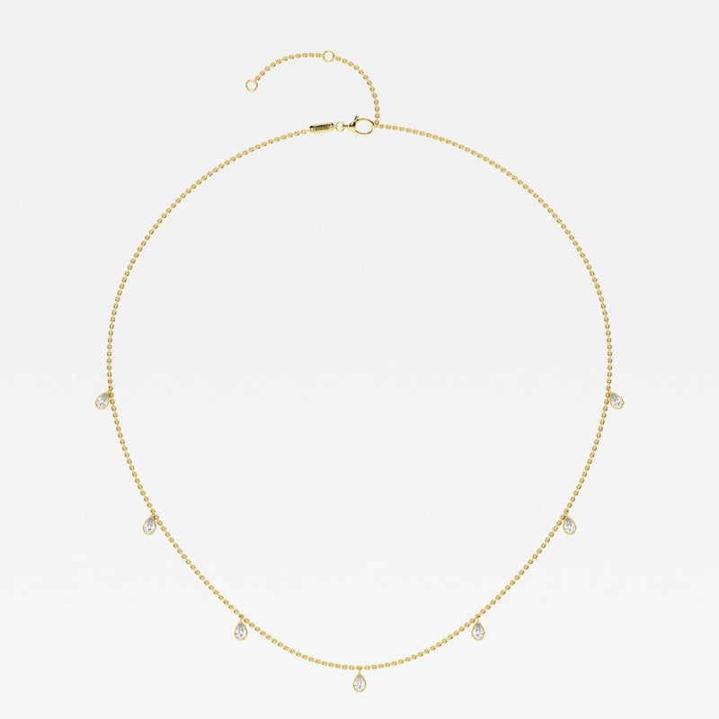 1.0 TCW Pear Moissanite Diamond Dangle Necklace