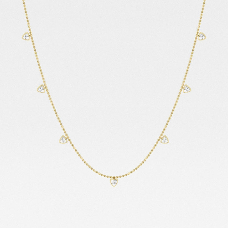 1.40 TCW Trillion Moissanite Diamond Dangle Necklace