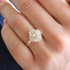 1.0CT Round Cut Ballerina Style Moissanite Engagement Ring