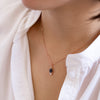 Salt and Pepper Pear Diamond Necklace for Women