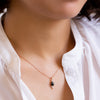 Salt and Pepper Pear Diamond Necklace for Women