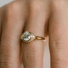 1.50CT-2.50CT Unique Bezel Round Cut Diamond Halo Engagement Ring